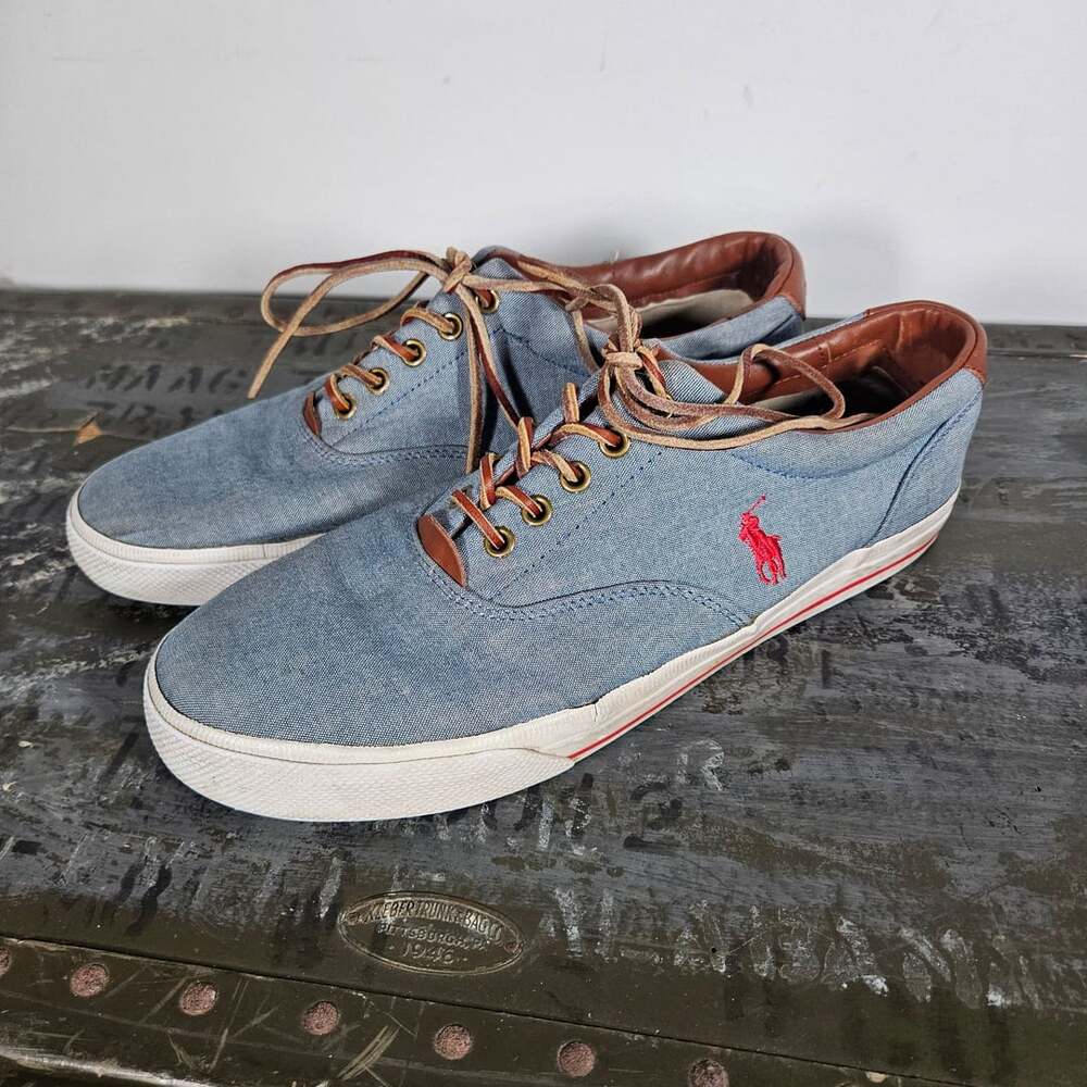 Polo Ralph Lauren Vaughn Denim Canvas Sneakers Blue Shoes